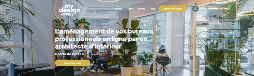 Mise en ligne de mydesignoffice, la première plate-forme web de décoration de bureaux d'entreprise