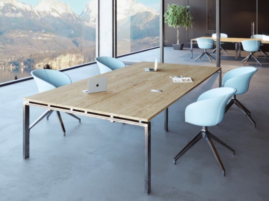 Table de réunion rectangulaire 100x200 cm