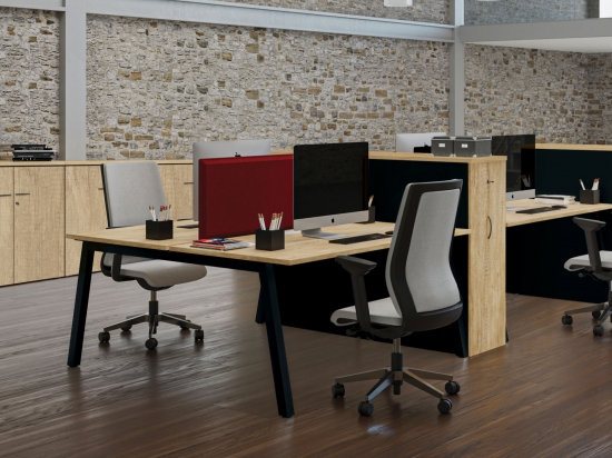 Bureau 2 plans scandinave avec obturateurs