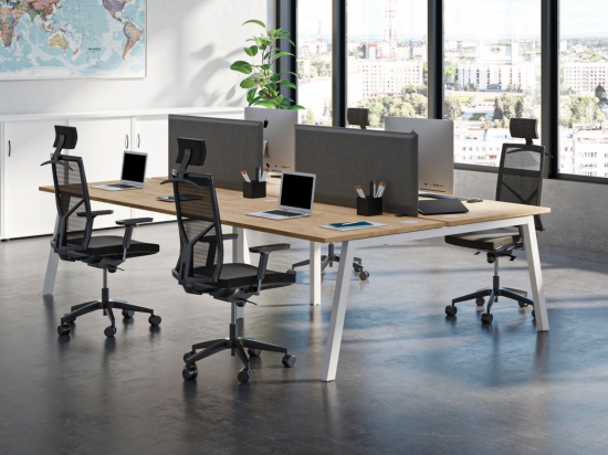 Bureau 2 plans suivant scandinave avec obturateurs
