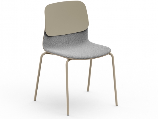 Chaise 4 pieds métal et assise en tissu