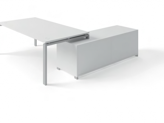 Bureau de direction piètement arche avec meuble porte coulissante