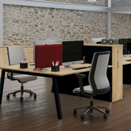 Bureau 2 plans scandinave avec obturateurs