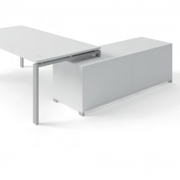Bureau de direction piètement arche avec meuble porte coulissante
