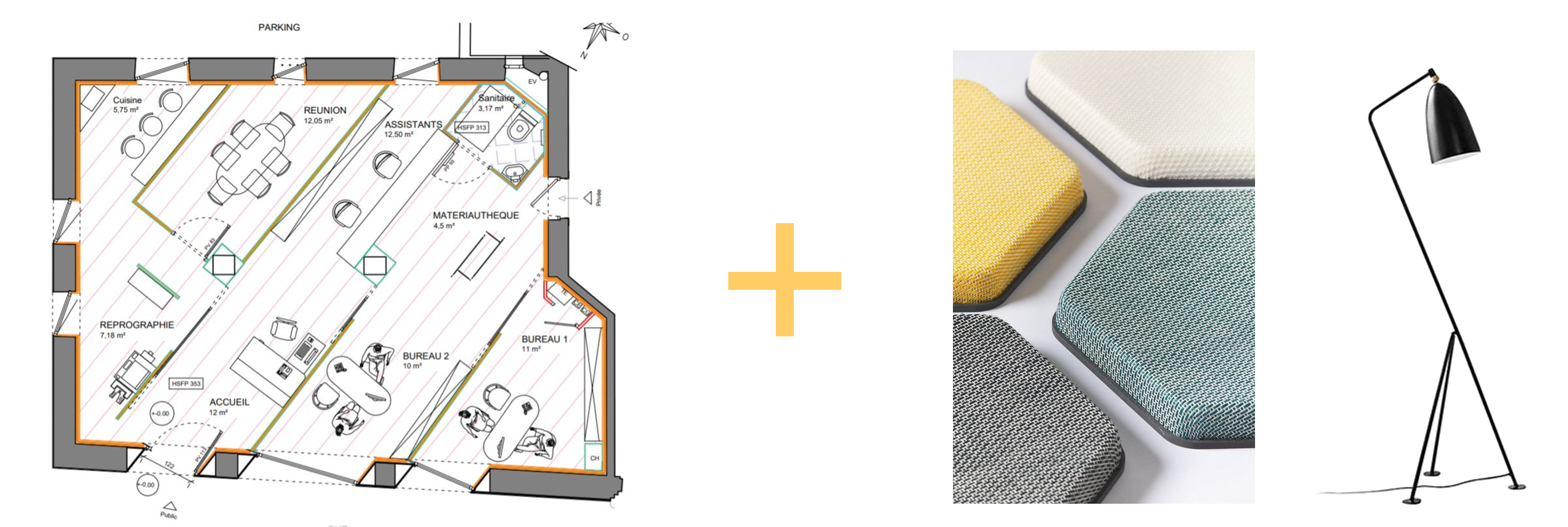 option acoustique et éclairage bureaux MDO